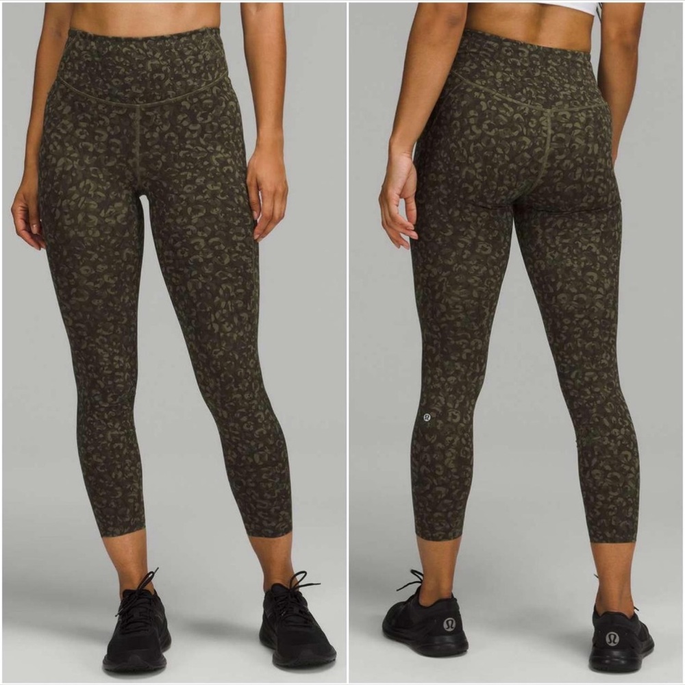 Lululemon Base Pace High-Rise Tight‎ 25" Intertwined Olive Camo Size 2